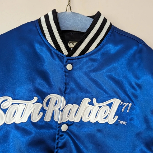 San Rafael 71 Where It All Began Bishop Blue Jacket L/G Made in Canada EUC Rare! - Picture 2 of 5